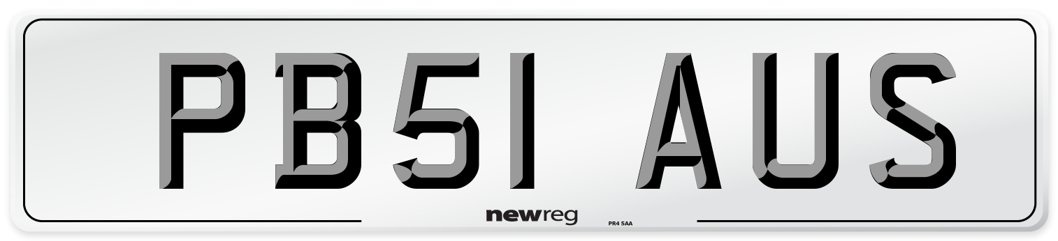 PB51 AUS Number Plate from New Reg